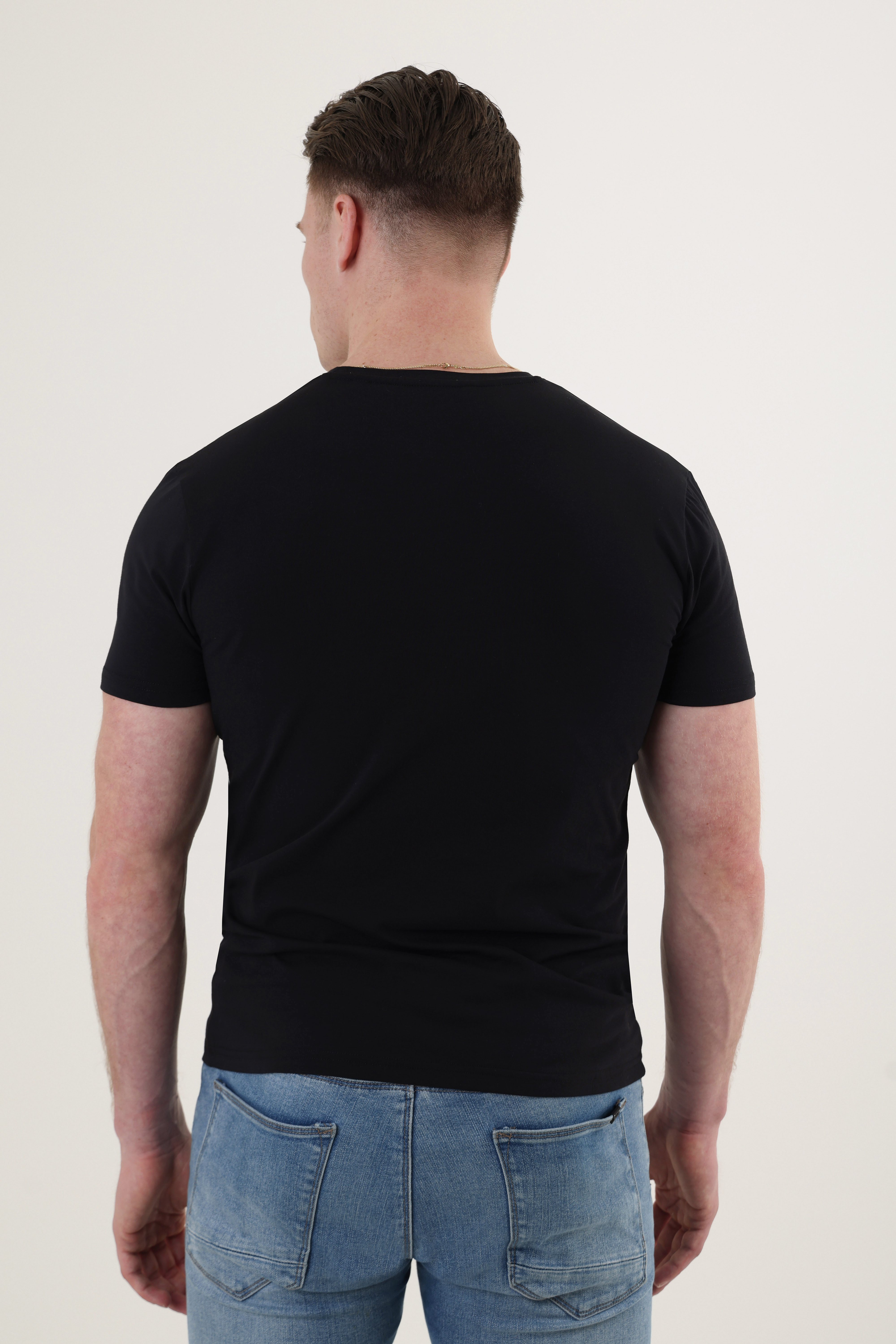 Muscle Fit T Shirt - Slim Fit T Shirt - Premium T Shirt - Zwart - Black