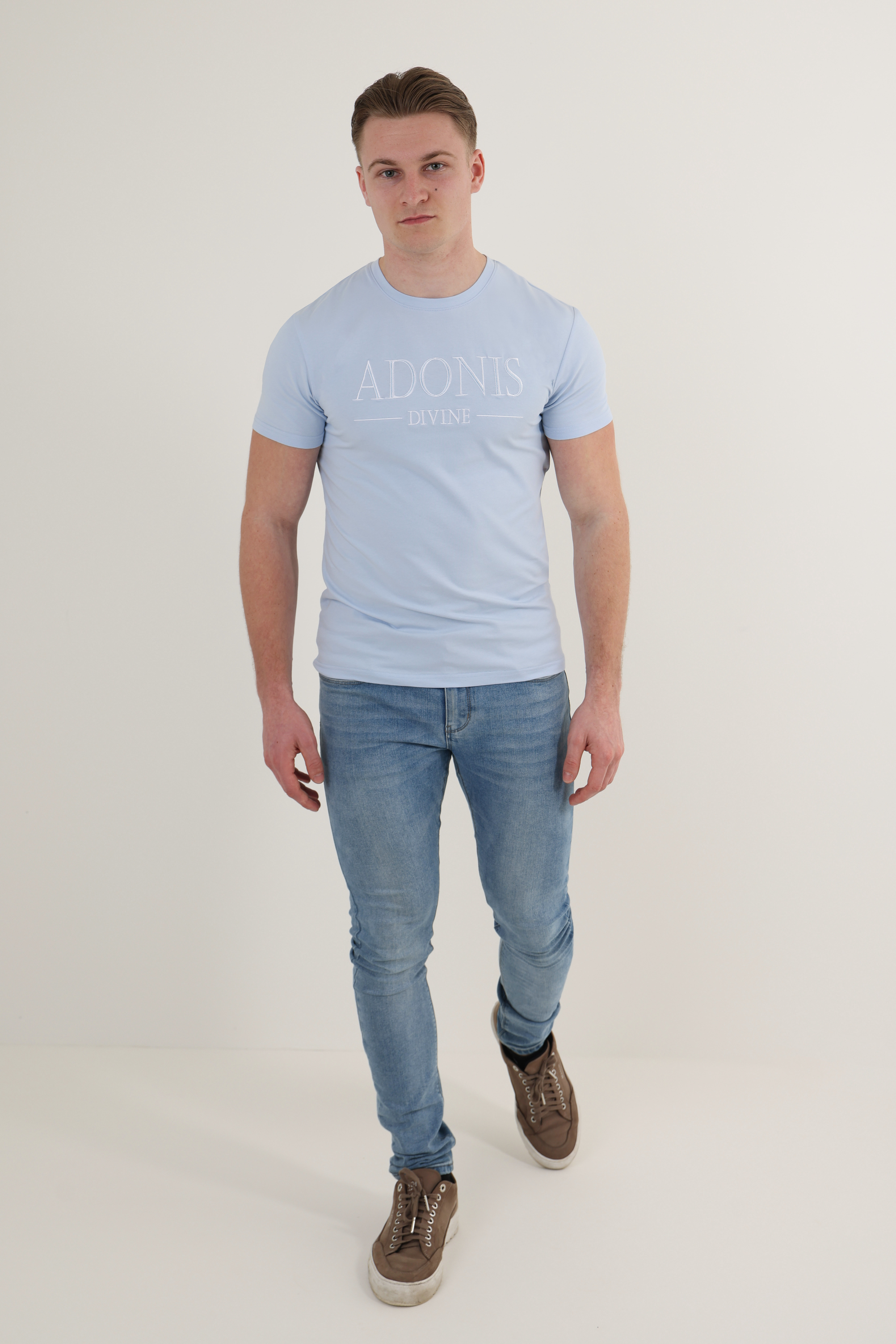 Muscle Fit T Shirt - Slim Fit T Shirt - Premium T Shirt - Blue - Blauw